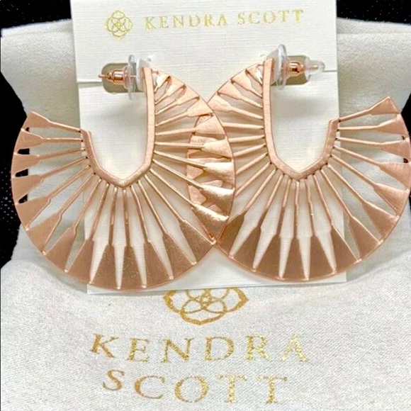 NEW Kendra Scott Deanne Hoop Earrings - Rose Gold - Picture 4 of 8